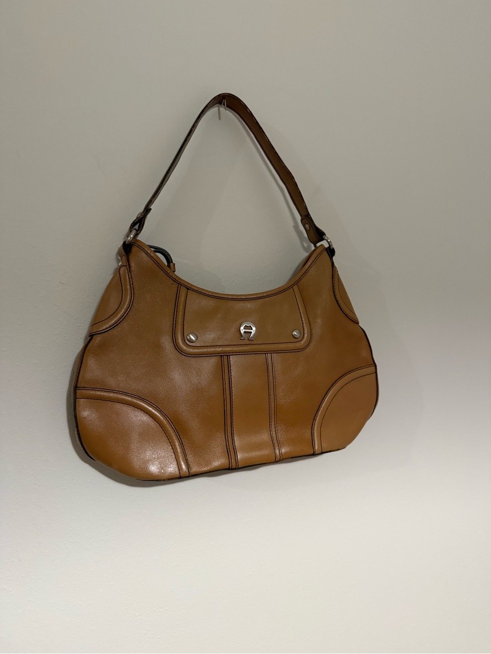 Honey Tan Etienne Aigner Boho Y2K Shoulder Bag Utility Chic